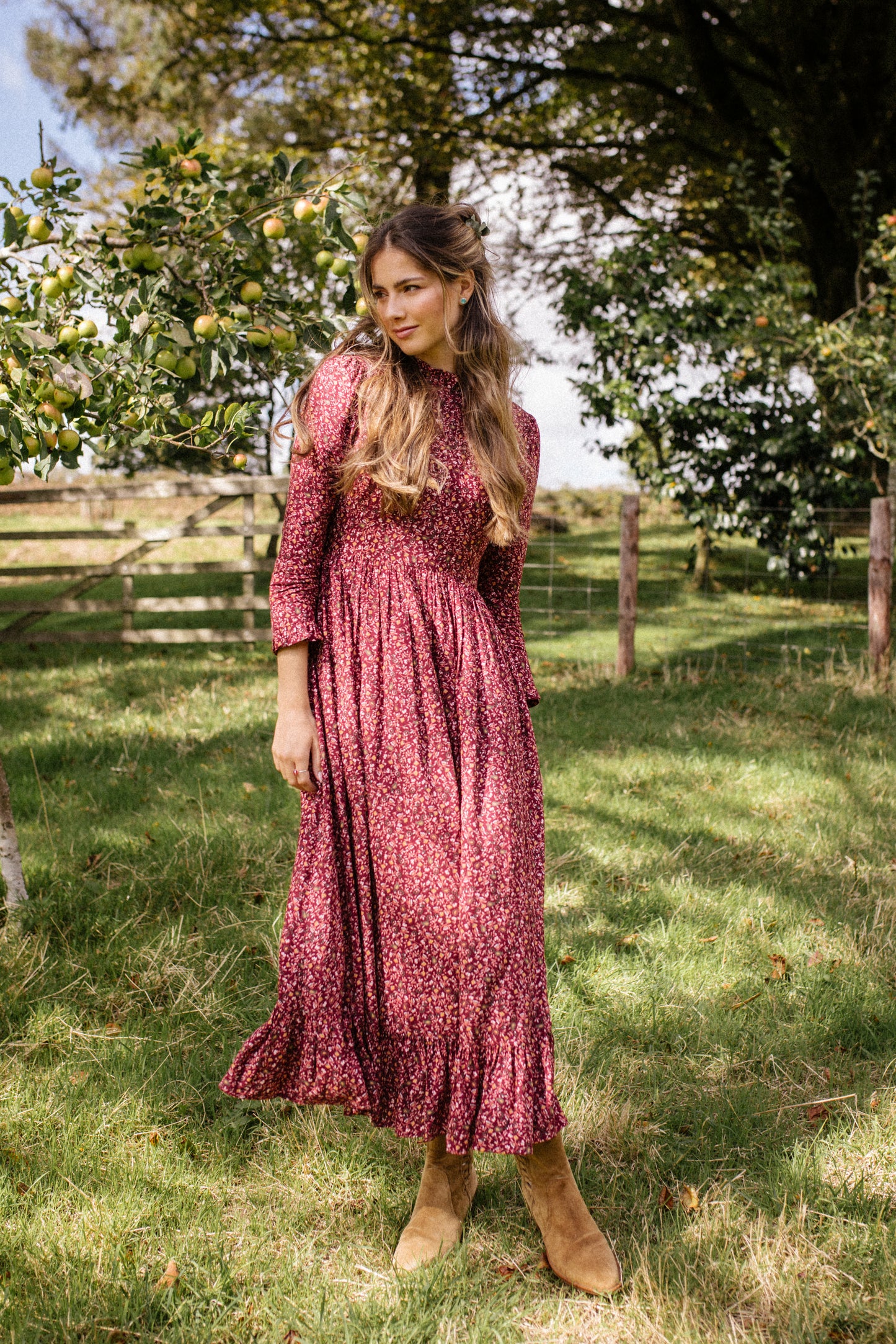 Isabella Dress in Burgundy