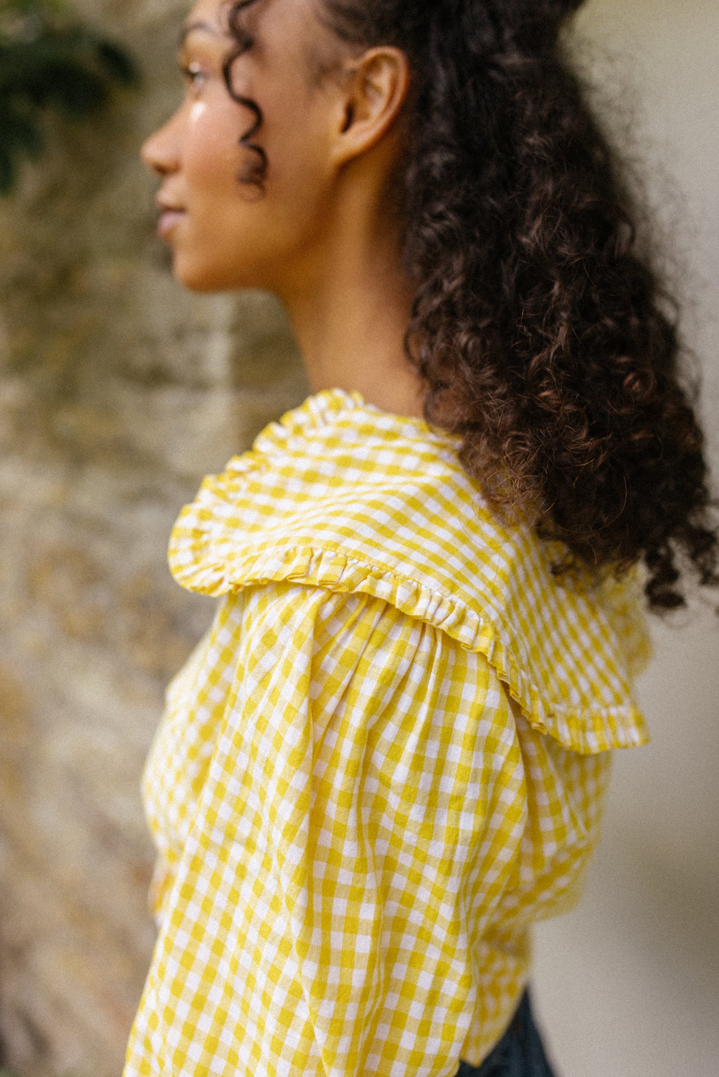 Blossom Blouse in Yellow Gingham
