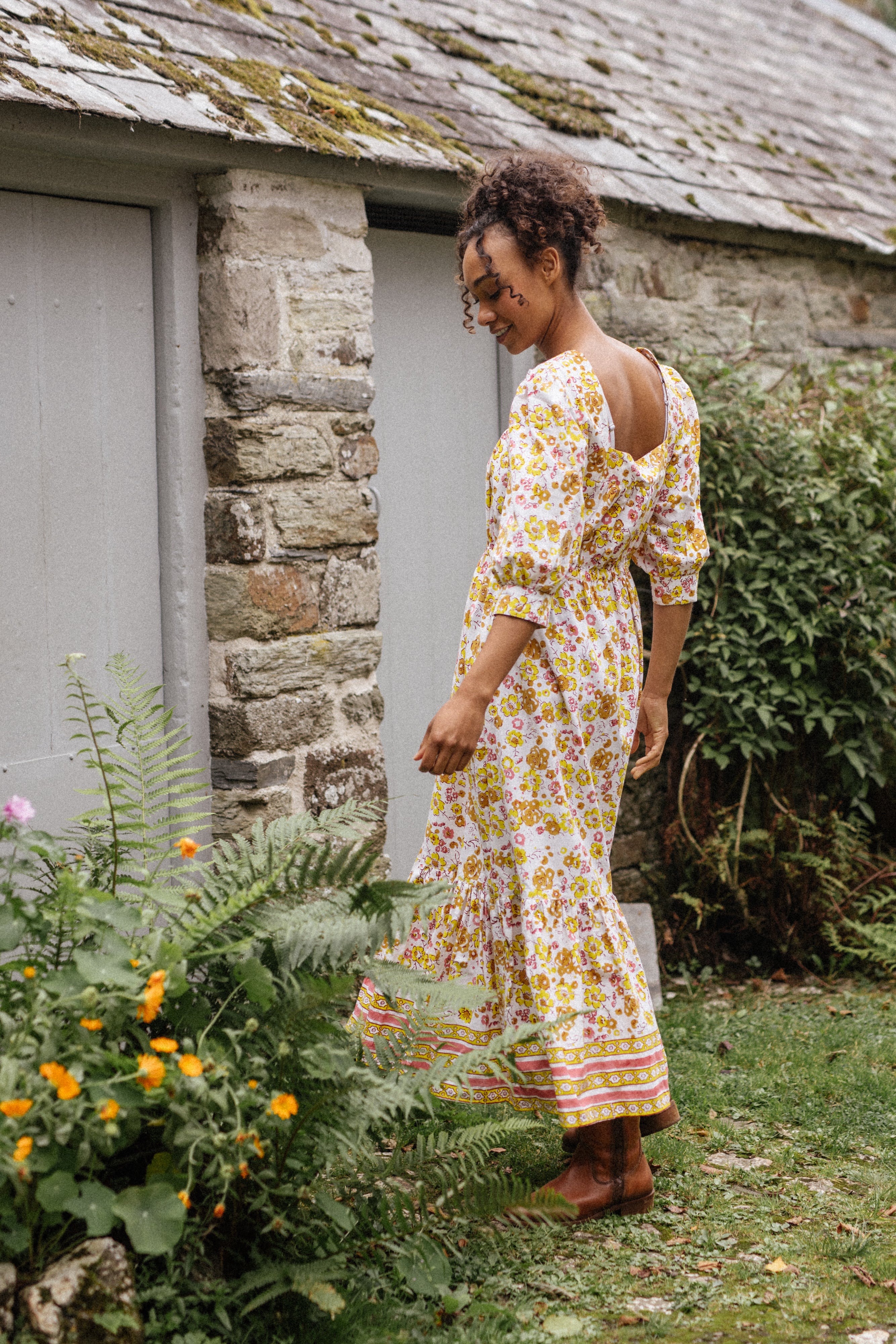 Faithfull sunflower shop midi dress