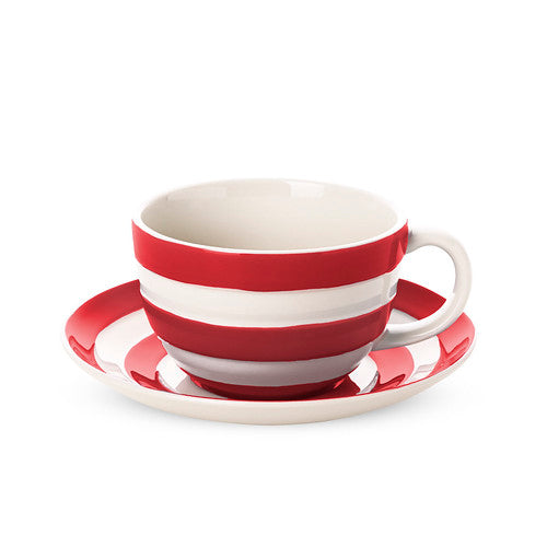 Breakfast Cup and Saucer Red Stripe