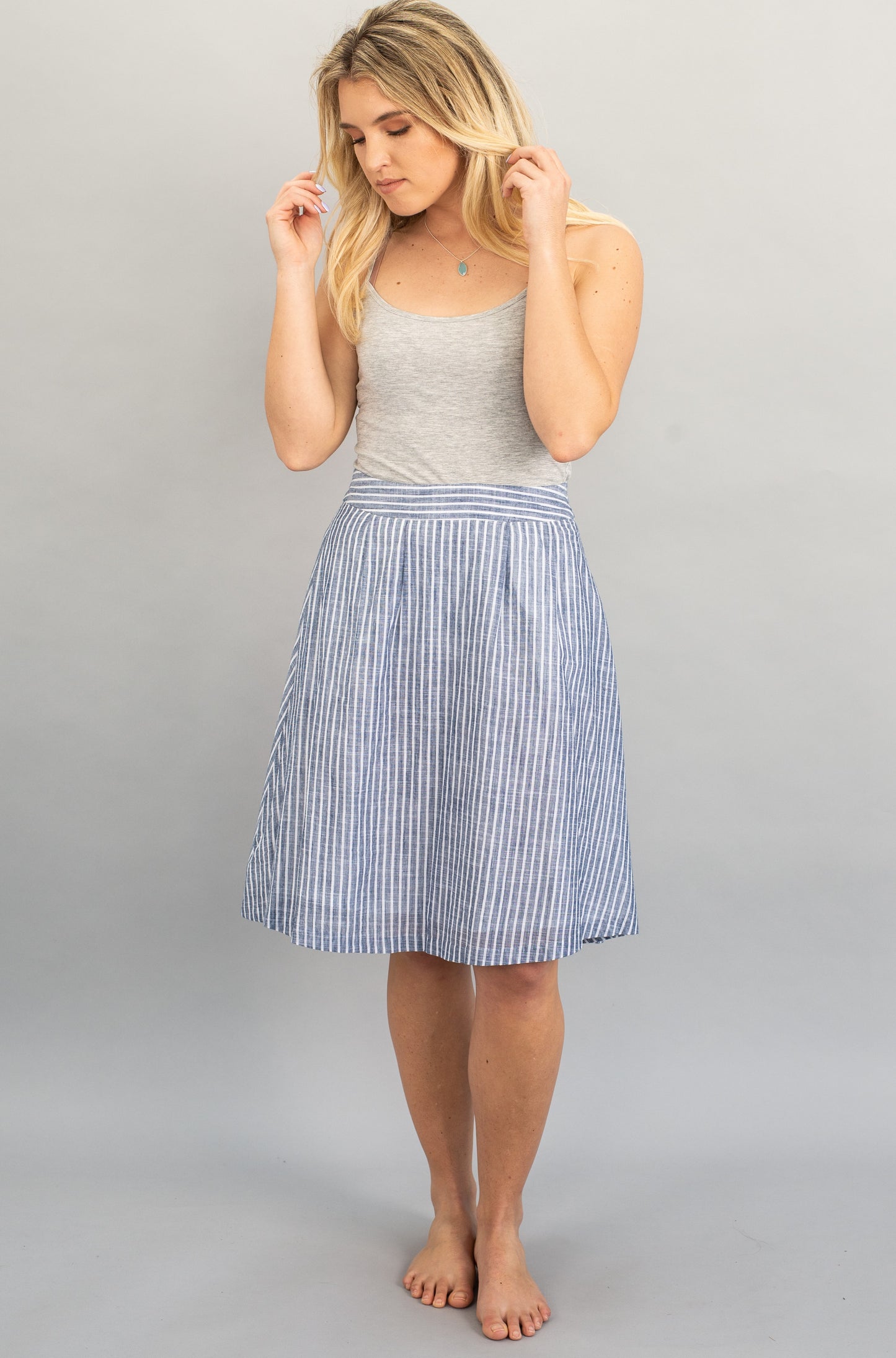 Chambray Stripe Skirt