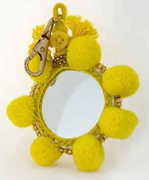 Pompom Mirror in Bright Yellow